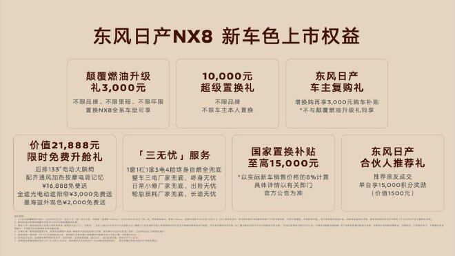 限时2000元 日产NX8公布新车色“喜柿”正式上市